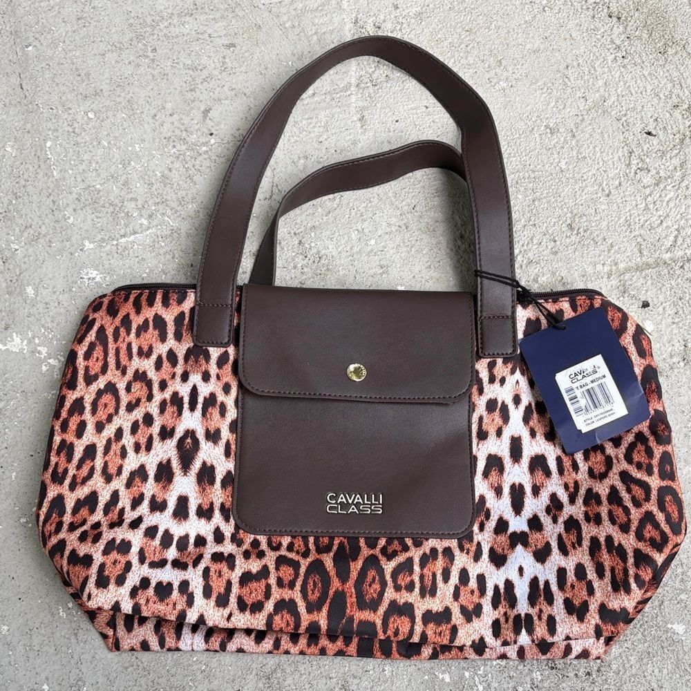 Cavalli class leopard print, medium size tote - image 1